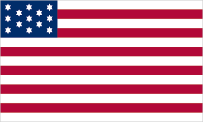 13 star Yorktown Bauman U.S. flag