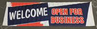 Welcome Open For Business Vinyl Banner