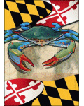 Maryland Flag with Blue Crab Banner