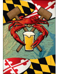Maryland Flag with Crab Feast Banner