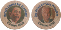 Obama Biden Wooden Nickel