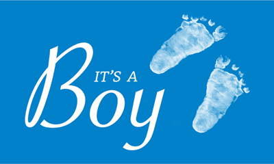It's A Boy Footprints flag
