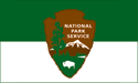 [National Park Service Flag with striped white background]