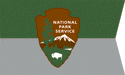 [National Park Service Guidon with striped background]