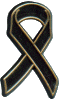 Plastic Black Ribbon Pin