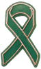 Plastic Green Ribbon Pin