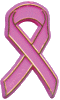 Plastic Pink Ribbon Pin