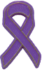 Plastic Purple Ribbon Pin