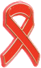 Plastic Red Ribbon Pin