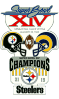 Super Bowl 14 XL Champion Steelers Trophy Pin
