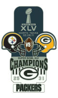 Super Bowl 45 XL Champion Packers Trophy Pin