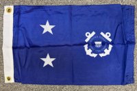 Coast Guard 2 star 12x18 inch Nylon Flag 