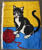 34x44 inch Curious Cat decorative flag 
