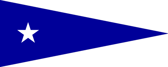 [Senior Officer Afloat pennants]